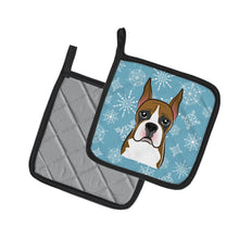 Load image into Gallery viewer, Snowflake Boxer Pot Holders - Set of 2 - Heat-Resistant Kitchen Essentials BB1657PTHD