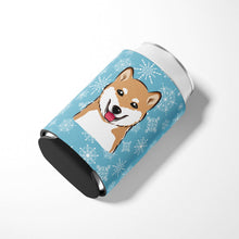 Load image into Gallery viewer, Snowflake Shiba Inu Can or Bottle Hugger BB1659CC