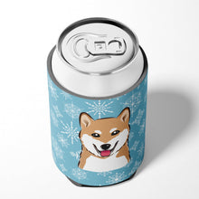 Load image into Gallery viewer, Snowflake Shiba Inu Can or Bottle Hugger BB1659CC