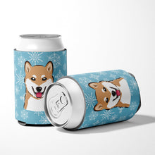 Load image into Gallery viewer, Snowflake Shiba Inu Can or Bottle Hugger BB1659CC