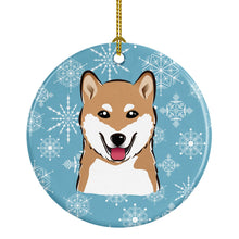 Load image into Gallery viewer, Snowflake Shiba Inu Ornament - Round Ceramic Ornament – Artist-Designed Keepsake Decoration BB1659CO1