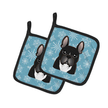 Load image into Gallery viewer, Snowflake French Bulldog Pot Holders - Set of 2 - Heat-Resistant Kitchen Essentials BB1661PTHD