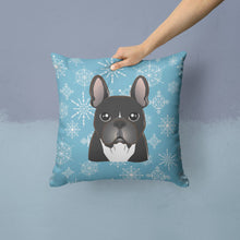 Load image into Gallery viewer, Snowflake French Bulldog Throw Pillow - 14x14 Decorative Pillow – Art for Your Home &amp; Patio BB1661PW1414