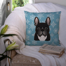 Load image into Gallery viewer, Snowflake French Bulldog Throw Pillow - 14x14 Decorative Pillow – Art for Your Home &amp; Patio BB1661PW1414