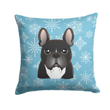 Load image into Gallery viewer, Snowflake French Bulldog Throw Pillow - 14x14 Decorative Pillow – Art for Your Home &amp; Patio BB1661PW1414