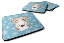 Load image into Gallery viewer, Snowflake Borzoi Coasters - Set of 4 Lightweight Foam, Absorbent Drink Coasters BB1662FC
