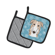 Load image into Gallery viewer, Snowflake Borzoi Pot Holders - Set of 2 - Heat-Resistant Kitchen Essentials BB1662PTHD