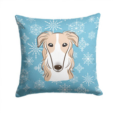 Load image into Gallery viewer, Snowflake Borzoi Throw Pillow - 14x14 Decorative Pillow – Art for Your Home &amp; Patio BB1662PW1414