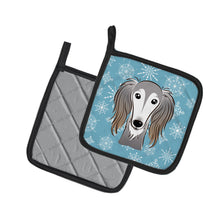 Load image into Gallery viewer, Snowflake Saluki Pot Holders - Set of 2 - Heat-Resistant Kitchen Essentials BB1663PTHD