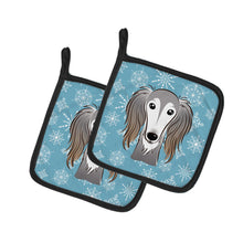 Load image into Gallery viewer, Snowflake Saluki Pot Holders - Set of 2 - Heat-Resistant Kitchen Essentials BB1663PTHD
