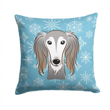 Load image into Gallery viewer, Snowflake Saluki Throw Pillow - 14x14 Decorative Pillow – Art for Your Home &amp; Patio BB1663PW1414
