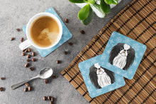 Load image into Gallery viewer, Snowflake Japanese Chin Coasters - Set of 4 Lightweight Foam, Absorbent Drink Coasters BB1664FC