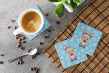 Load image into Gallery viewer, Snowflake Yorkie Puppy Coasters - Set of 4 Lightweight Foam, Absorbent Drink Coasters BB1666FC