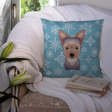 Load image into Gallery viewer, Snowflake Yorkie Puppy Throw Pillow - 14x14 Decorative Pillow – Art for Your Home &amp; Patio BB1666PW1414