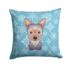 Load image into Gallery viewer, Snowflake Yorkie Puppy Throw Pillow - 14x14 Decorative Pillow – Art for Your Home &amp; Patio BB1666PW1414