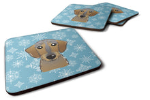 Load image into Gallery viewer, Snowflake Wirehaired Dachshund Coasters - Set of 4 Lightweight Foam, Absorbent Drink Coasters BB1667FC