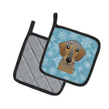 Load image into Gallery viewer, Snowflake Wirehaired Dachshund Pot Holders - Set of 2 - Heat-Resistant Kitchen Essentials BB1667PTHD