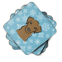 Load image into Gallery viewer, Snowflake Chocolate Labrador Coasters - Set of 4 Lightweight Foam, Absorbent Drink Coasters BB1668FC