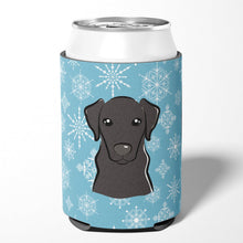 Load image into Gallery viewer, Snowflake Black Labrador Can or Bottle Hugger BB1669CC