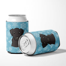 Load image into Gallery viewer, Snowflake Black Labrador Can or Bottle Hugger BB1669CC