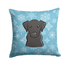 Load image into Gallery viewer, Snowflake Black Labrador Throw Pillow - 14x14 Decorative Pillow – Art for Your Home &amp; Patio BB1669PW1414