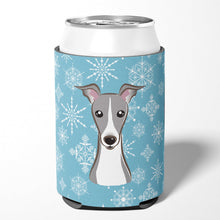 Load image into Gallery viewer, Snowflake Italian Greyhound Can or Bottle Hugger BB1670CC