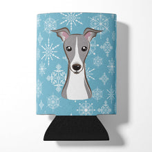 Load image into Gallery viewer, Snowflake Italian Greyhound Can or Bottle Hugger BB1670CC