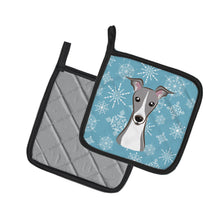 Load image into Gallery viewer, Snowflake Italian Greyhound Pot Holders - Set of 2 - Heat-Resistant Kitchen Essentials BB1670PTHD