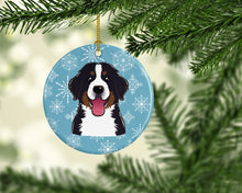 Load image into Gallery viewer, Snowflake Bernese Mountain Dog Ornament - Round Ceramic Ornament – Artist-Designed Keepsake Decoration BB1671CO1