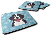 Load image into Gallery viewer, Snowflake Bernese Mountain Dog Coasters - Set of 4 Lightweight Foam, Absorbent Drink Coasters BB1671FC