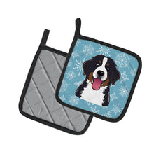 Load image into Gallery viewer, Snowflake Bernese Mountain Dog Pot Holders - Set of 2 - Heat-Resistant Kitchen Essentials BB1671PTHD