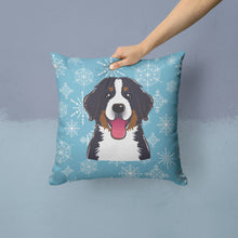 Load image into Gallery viewer, Snowflake Bernese Mountain Dog Throw Pillow - 14x14 Decorative Pillow – Art for Your Home &amp; Patio BB1671PW1414