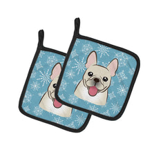 Load image into Gallery viewer, Snowflake French Bulldog Pot Holders - Set of 2 - Heat-Resistant Kitchen Essentials BB1672PTHD