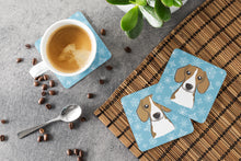 Load image into Gallery viewer, Snowflake Beagle Coasters - Set of 4 Lightweight Foam, Absorbent Drink Coasters BB1673FC
