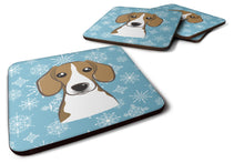Load image into Gallery viewer, Snowflake Beagle Coasters - Set of 4 Lightweight Foam, Absorbent Drink Coasters BB1673FC