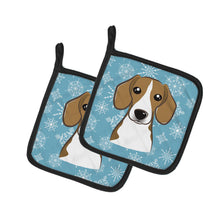Load image into Gallery viewer, Snowflake Beagle Pot Holders - Set of 2 - Heat-Resistant Kitchen Essentials BB1673PTHD
