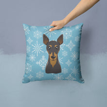 Load image into Gallery viewer, Snowflake Min Pin Throw Pillow - 14x14 Decorative Pillow – Art for Your Home &amp; Patio BB1674PW1414