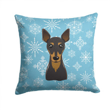 Load image into Gallery viewer, Snowflake Min Pin Throw Pillow - 14x14 Decorative Pillow – Art for Your Home &amp; Patio BB1674PW1414