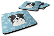 Load image into Gallery viewer, Snowflake Border Collie Coasters - Set of 4 Lightweight Foam, Absorbent Drink Coasters BB1675FC