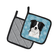 Load image into Gallery viewer, Snowflake Border Collie Pot Holders - Set of 2 - Heat-Resistant Kitchen Essentials BB1675PTHD