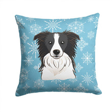 Load image into Gallery viewer, Snowflake Border Collie Throw Pillow - 14x14 Decorative Pillow – Art for Your Home &amp; Patio BB1675PW1414