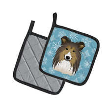 Load image into Gallery viewer, Snowflake Sheltie Pot Holders - Set of 2 - Heat-Resistant Kitchen Essentials BB1676PTHD