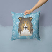 Load image into Gallery viewer, Snowflake Sheltie Throw Pillow - 14x14 Decorative Pillow – Art for Your Home &amp; Patio BB1676PW1414