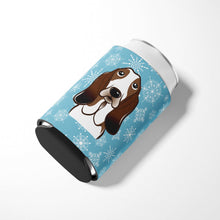 Load image into Gallery viewer, Snowflake Basset Hound Can or Bottle Hugger BB1677CC