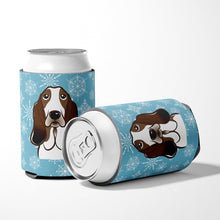 Load image into Gallery viewer, Snowflake Basset Hound Can or Bottle Hugger BB1677CC