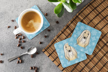 Load image into Gallery viewer, Snowflake Afghan Hound Coasters - Set of 4 Lightweight Foam, Absorbent Drink Coasters BB1678FC