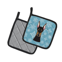 Load image into Gallery viewer, Snowflake Doberman Pot Holders - Set of 2 - Heat-Resistant Kitchen Essentials BB1679PTHD