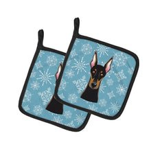 Load image into Gallery viewer, Snowflake Doberman Pot Holders - Set of 2 - Heat-Resistant Kitchen Essentials BB1679PTHD