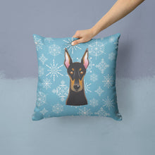 Load image into Gallery viewer, Snowflake Doberman Throw Pillow - 14x14 Decorative Pillow – Art for Your Home &amp; Patio BB1679PW1414