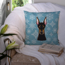 Load image into Gallery viewer, Snowflake Doberman Throw Pillow - 14x14 Decorative Pillow – Art for Your Home &amp; Patio BB1679PW1414